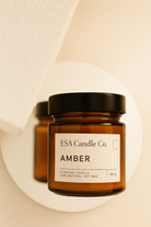 Amber Kapaklı Cam Kavanoz Soya Mum – Minimal Tasarım, Doğal Ve El Yapımı