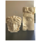 Medusa & David İKili Set – Dekoratif Heykel Mum Koleksiyonu (El Yapımı, Soya)