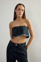 Black Denim Crop - 0