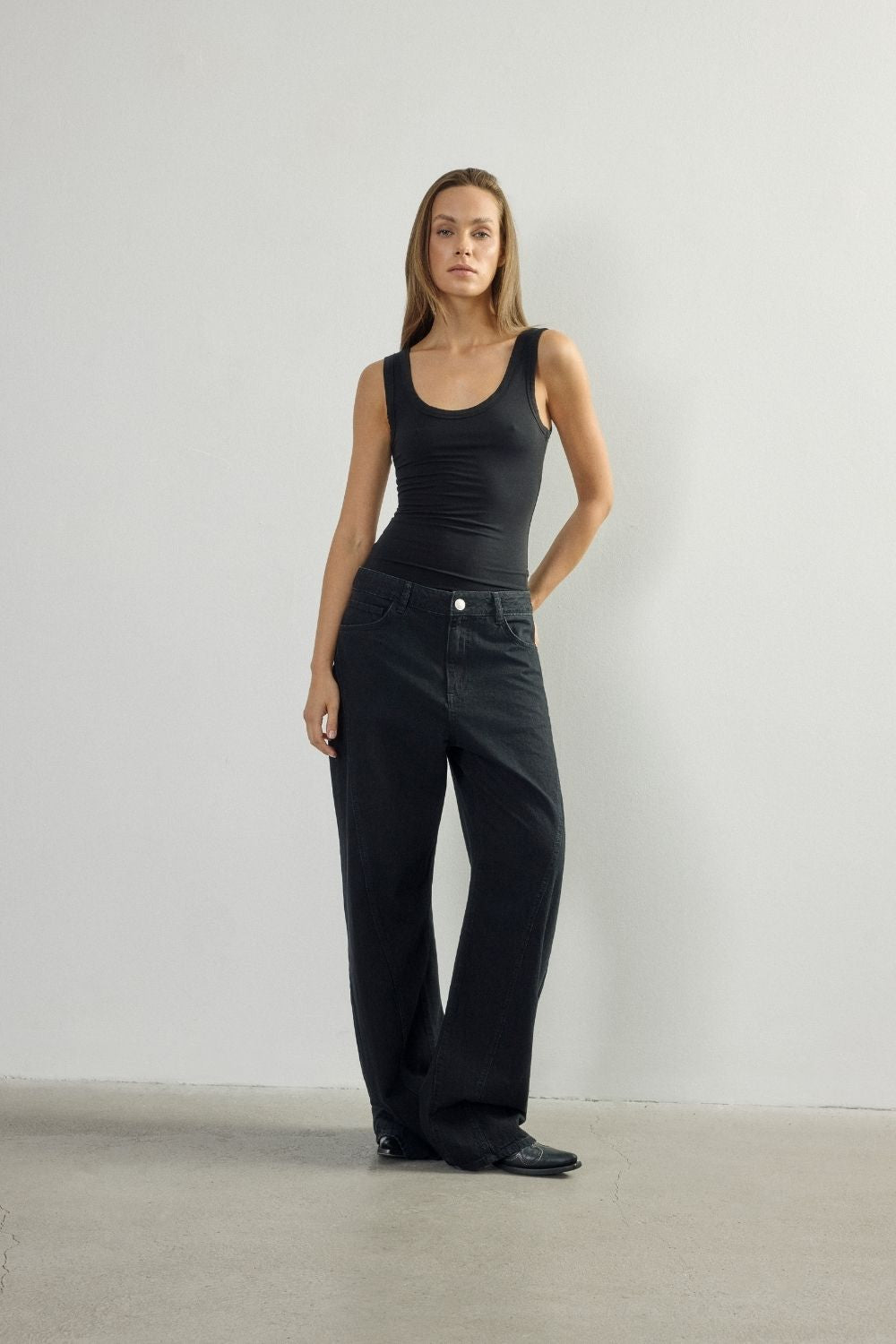 Black Denim Kimono Jean - 1