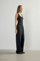 Black Denim Kimono Jean - 3