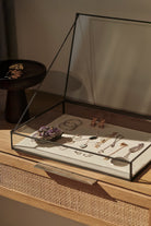 El Crea Designs-Cam Takı Ve Aksesuar Kutusu | Keten Tabanlı | Siyah | 35x25x5cm-Dekoratif Kutu-4-Milagron.com