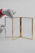 El Crea Designs-İkili Pirinç Gold Cam Masaüstü Fotoğraf Çerçevesi 20x15cm-Çerçeve-1-Milagron.com