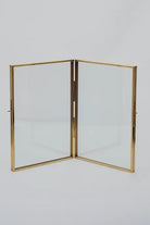 El Crea Designs-İkili Pirinç Gold Cam Masaüstü Fotoğraf Çerçevesi 20x15cm-Çerçeve-2-Milagron.com