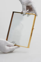 El Crea Designs-İkili Pirinç Gold Cam Masaüstü Fotoğraf Çerçevesi 20x15cm-Çerçeve-3-Milagron.com