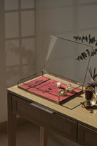 El Crea Designs-Kadife Tabanlı | Cam Kutu | Takı, Aksesuar, Sunum Kutusu | Pirinç & Gold | 35x25x5cm-Dekoratif Kutu-8-Milagron.com