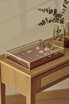 El Crea Designs-Kadife Tabanlı | Cam Kutu | Takı, Aksesuar, Sunum Kutusu | Pirinç & Gold | 35x25x5cm-Dekoratif Kutu-9-Milagron.com