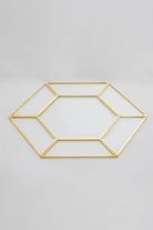 El Crea Designs-Pirinç Cam Supla Tabak Amerikan Servis Runner Nişan Sunum Organizasyon 34x29cm-Biblo-1-Milagron.com