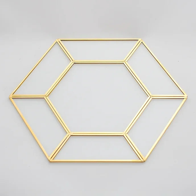 El Crea Designs-Pirinç Cam Supla Tabak Amerikan Servis Runner Nişan Sunum Organizasyon 34x29cm-Biblo-3-Milagron.com