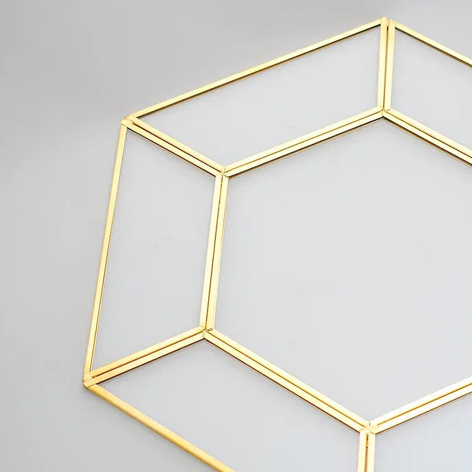 El Crea Designs-Pirinç Cam Supla Tabak Amerikan Servis Runner Nişan Sunum Organizasyon 34x29cm-Biblo-4-Milagron.com