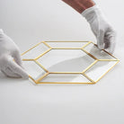 El Crea Designs-Pirinç Cam Supla Tabak Amerikan Servis Runner Nişan Sunum Organizasyon 34x29cm-Biblo-6-Milagron.com