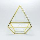 El Crea Designs-Pirinç Gold Geometrik Teraryum Cam Fanus Aksesuar Çikolata Kutusu 18x15x15cm-Biblo-3-Milagron.com