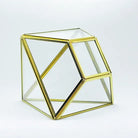 El Crea Designs-Pirinç Gold Geometrik Teraryum Cam Fanus Aksesuar Çikolata Kutusu 18x15x15cm-Biblo-4-Milagron.com