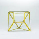 El Crea Designs-Pirinç Gold Geometrik Teraryum Cam Fanus Aksesuar Çikolata Kutusu 18x15x15cm-Biblo-5-Milagron.com