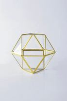 El Crea Designs-Pirinç Gold Geometrik Teraryum Cam Fanus Aksesuar Çikolata Kutusu 22x22x17cm-Biblo-1-Milagron.com