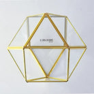 El Crea Designs-Pirinç Gold Geometrik Teraryum Cam Fanus Aksesuar Çikolata Kutusu 22x22x17cm-Biblo-2-Milagron.com