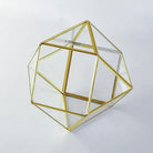 El Crea Designs-Pirinç Gold Geometrik Teraryum Cam Fanus Aksesuar Çikolata Kutusu 22x22x17cm-Biblo-4-Milagron.com