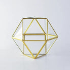 El Crea Designs-Pirinç Gold Geometrik Teraryum Cam Fanus Aksesuar Çikolata Kutusu 22x22x17cm-Biblo-5-Milagron.com