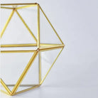 El Crea Designs-Pirinç Gold Geometrik Teraryum Cam Fanus Aksesuar Çikolata Kutusu 22x22x17cm-Biblo-6-Milagron.com