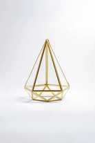 El Crea Designs-Pirinç Gold Geometrik Teraryum Cam Fanus Aksesuar Çikolata Kutusu 27x21x21cm-Biblo-1-Milagron.com