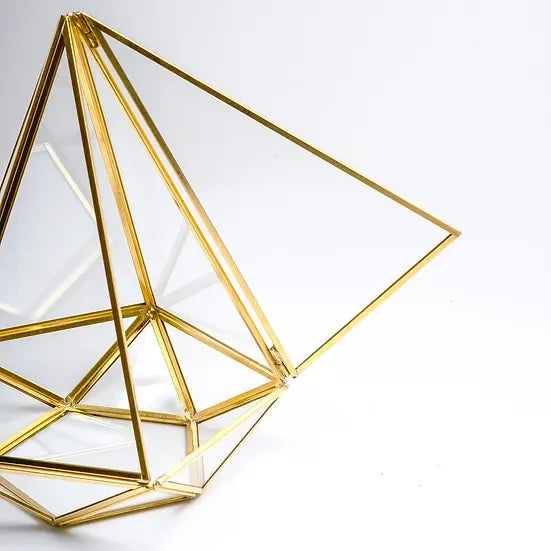 El Crea Designs-Pirinç Gold Geometrik Teraryum Cam Fanus Aksesuar Çikolata Kutusu 27x21x21cm-Biblo-10-Milagron.com