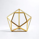 El Crea Designs-Pirinç Gold Geometrik Teraryum Cam Fanus Aksesuar Çikolata Kutusu 27x21x21cm-Biblo-11-Milagron.com