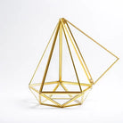 El Crea Designs-Pirinç Gold Geometrik Teraryum Cam Fanus Aksesuar Çikolata Kutusu 27x21x21cm-Biblo-2-Milagron.com