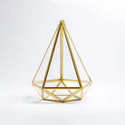 El Crea Designs-Pirinç Gold Geometrik Teraryum Cam Fanus Aksesuar Çikolata Kutusu 27x21x21cm-Biblo-3-Milagron.com