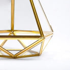 El Crea Designs-Pirinç Gold Geometrik Teraryum Cam Fanus Aksesuar Çikolata Kutusu 27x21x21cm-Biblo-5-Milagron.com