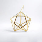El Crea Designs-Pirinç Gold Geometrik Teraryum Cam Fanus Aksesuar Çikolata Kutusu 27x21x21cm-Biblo-6-Milagron.com