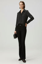 Siyah Flare Leg Jean Pantolon  - 1