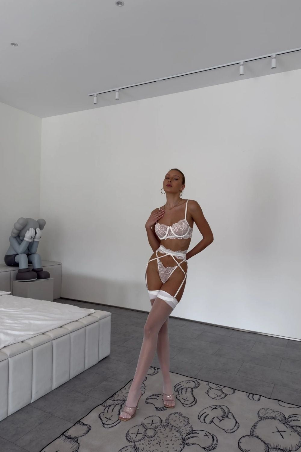 Chambre Secrète Garter Set - White - 0