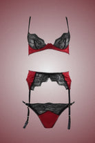 Elorian Couture Lingerie-Reddish - Carmella Garter Set-İç Giyim Setleri-1-Milagron.com