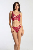 Elorian Couture Lingerie-Scarlett Bra Set - Cherryish Burgundy-İç Giyim Setleri-6-Milagron.com