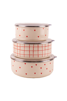 Emaylab-Cupid Emaye Üçlü Saklama Kabı Seti-Tabak & Kase-1-Milagron.com