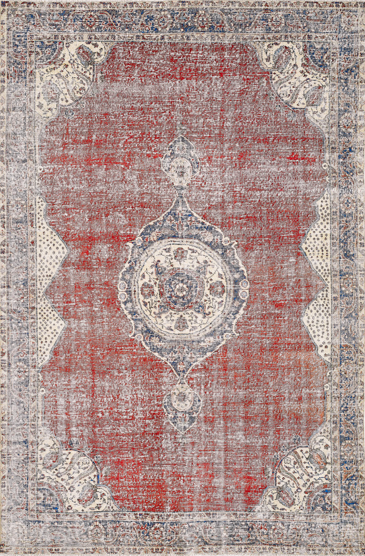 Empera-Antik Halı Vintage Etnik Desenli El Dokuması Halısı E0027-1-Milagron.com