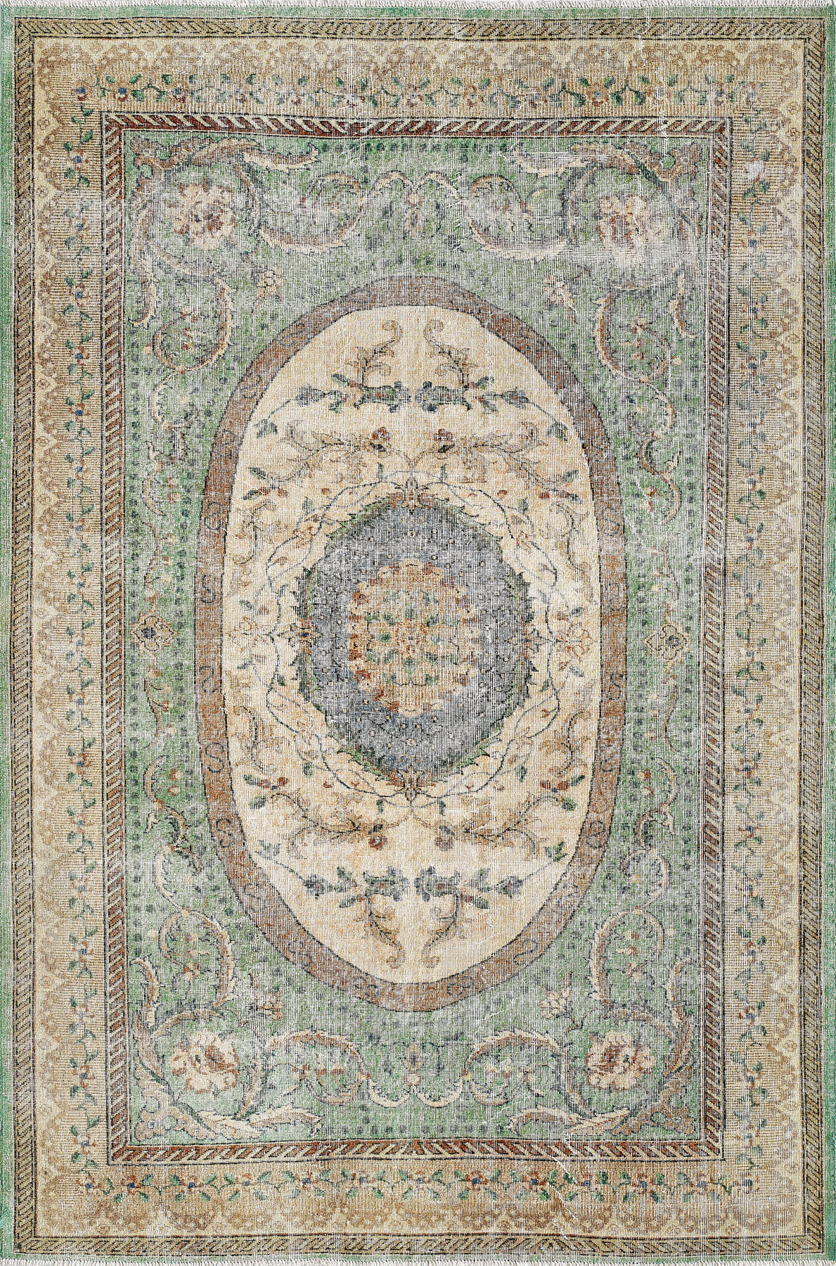 Empera-Antik Halı Vintage Etnik Desenli El Dokuması Halısı E0037-1-Milagron.com