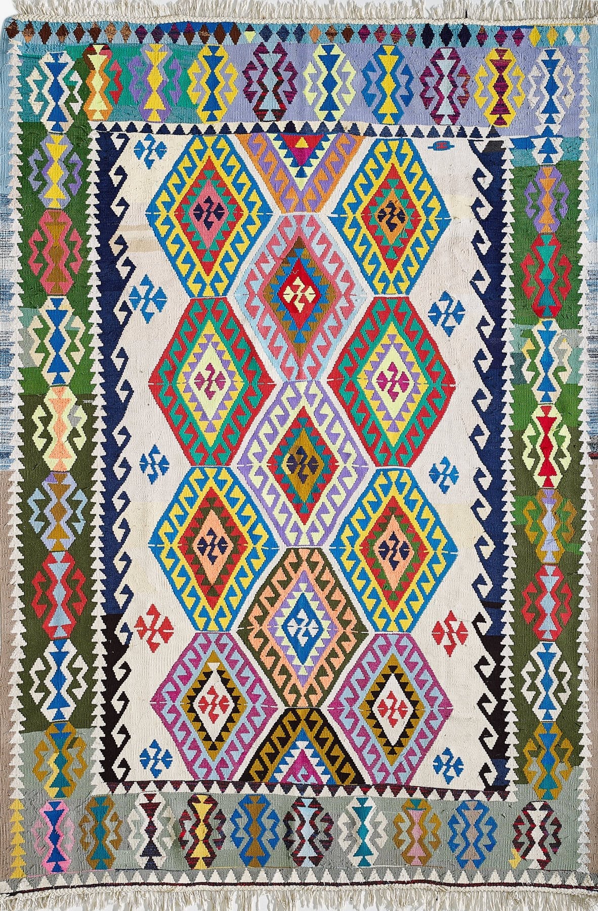 Empera-Antik Kilim Anadolu Etnik Desenli El Dokuması Kilim E0526-1-Milagron.com