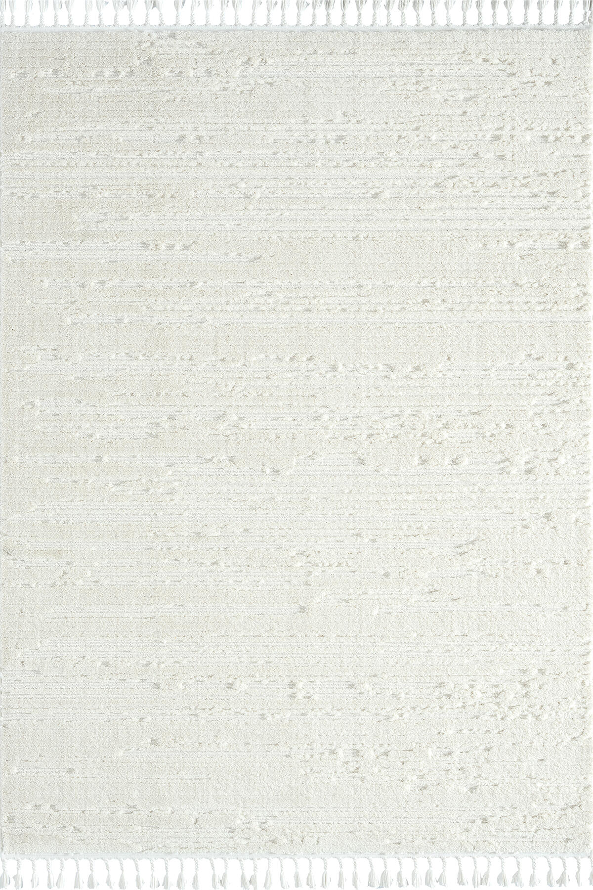 Empera-Bilbao White Swan Saçaklı Çizgi Desenli Krem Halı-1-Milagron.com