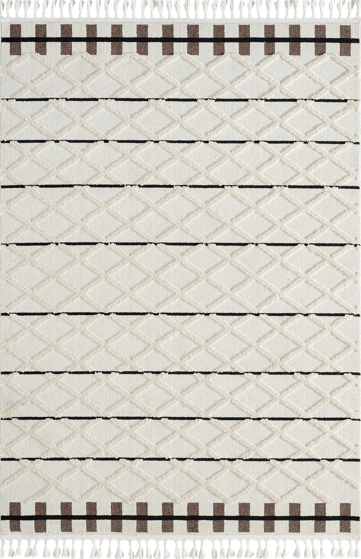 Empera-Bilbao Winter White Modern İSkandinav Saçaklı Halı-1-Milagron.com