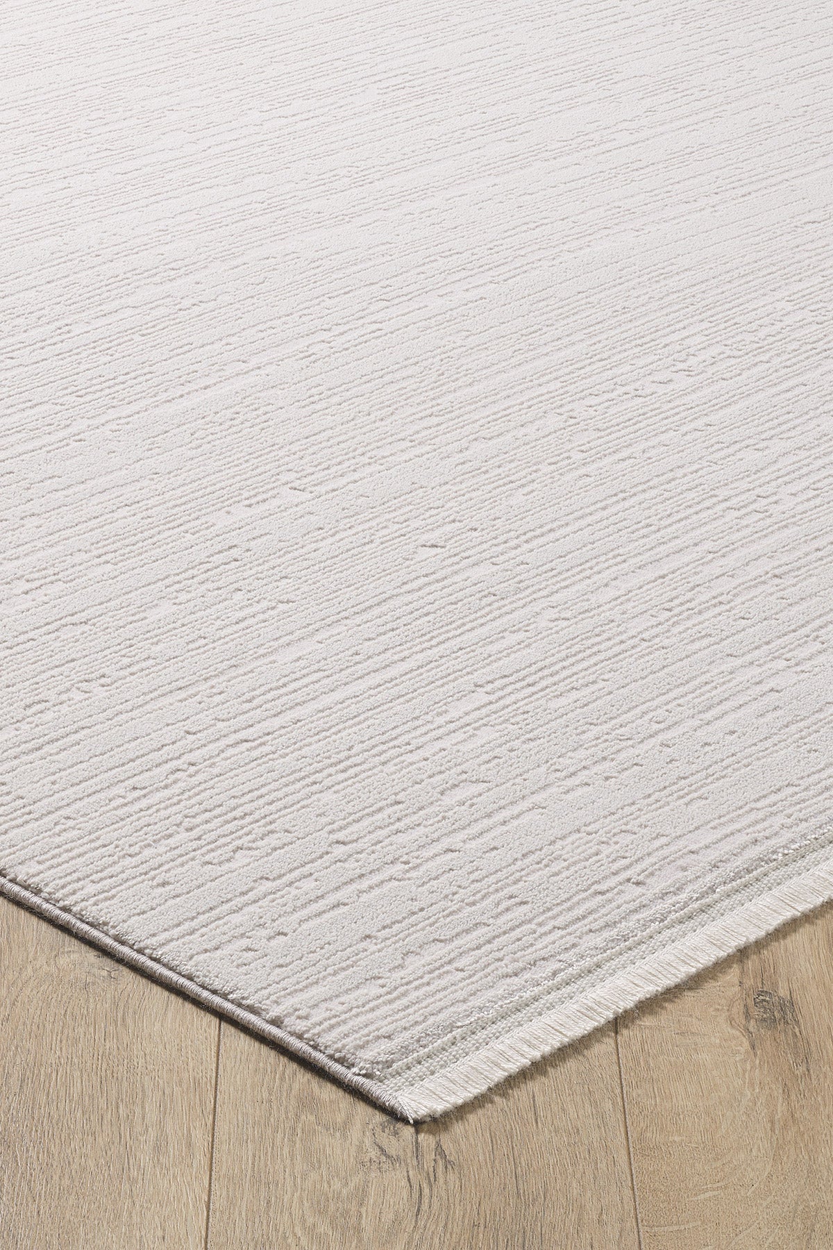 Empera-Gemma Pure White Saçaklı Modern Tozumaz Halı-2-Milagron.com