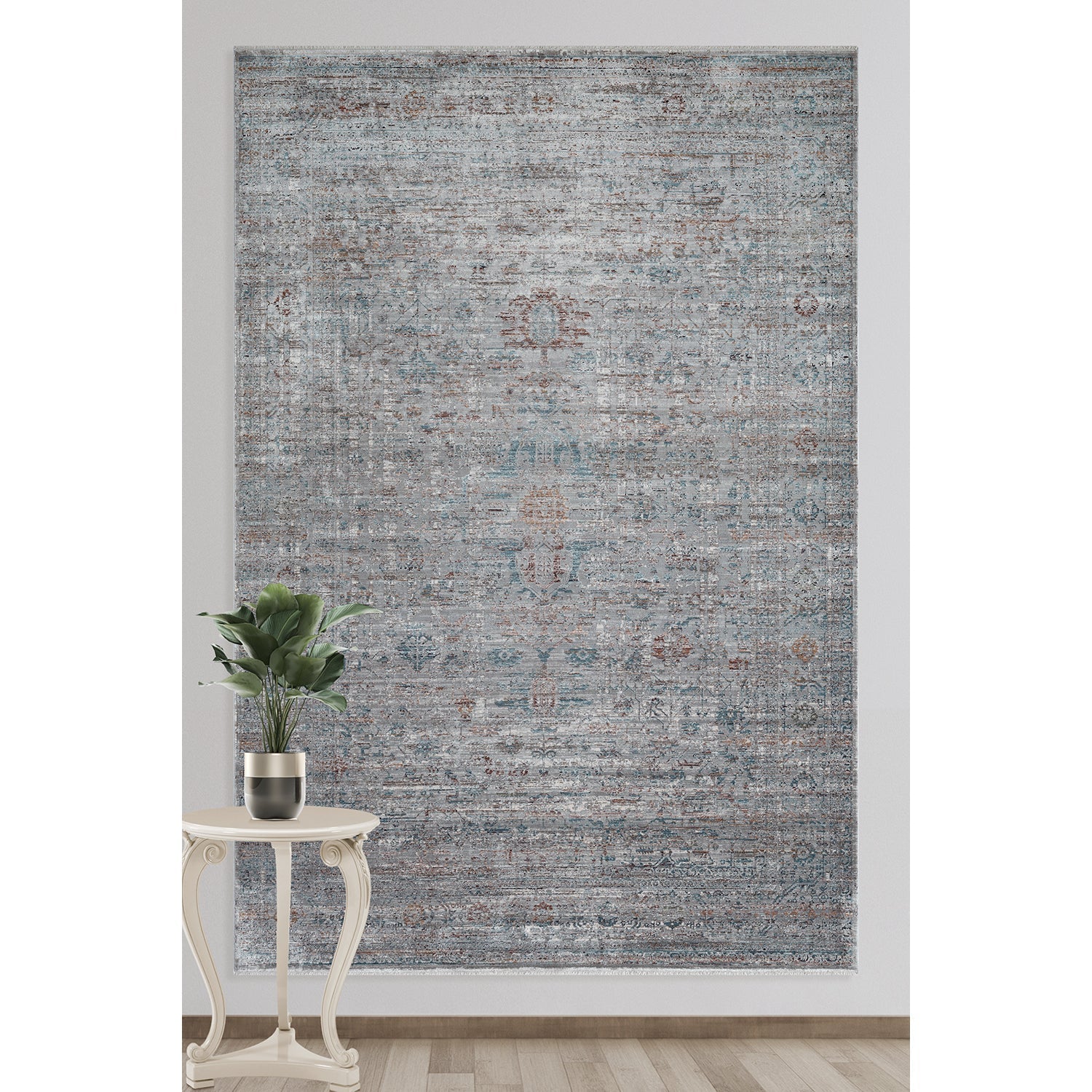 Empera-Heritage Renda Kendinden Saçaklı Modern Klasik Eskitme Halı-2-Milagron.com