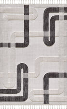 Empera-Ibiza Berta Geometrik Toz Vermeyen İSkandinav Desen Saçaklı Halı-1-Milagron.com