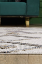 Empera-Ibiza Bold Geometrik Çizgili Toz Vermeyen İSkandinav Desen Saçaklı Halı-4-Milagron.com