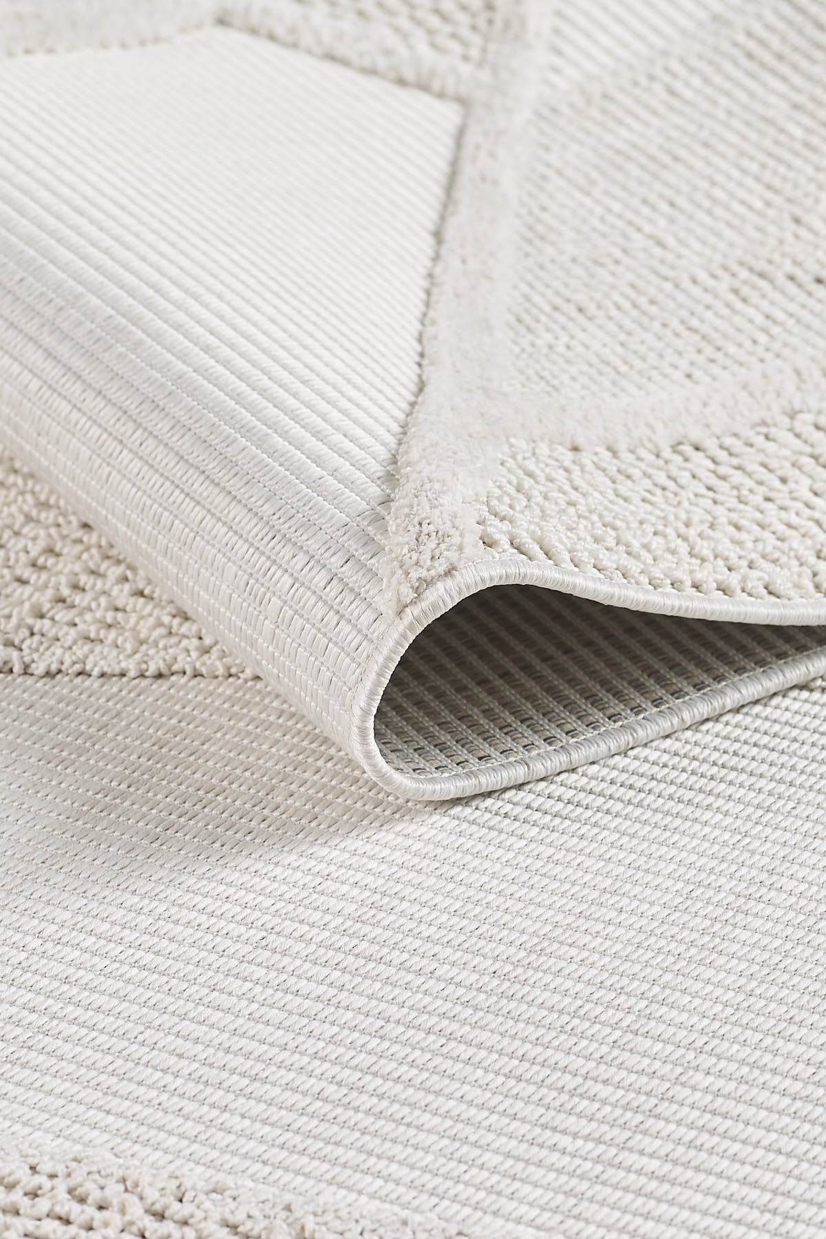 Empera-Ibiza Coral Geometrik Toz Vermeyen İSkandinav Desen Saçaklı Halı-3-Milagron.com