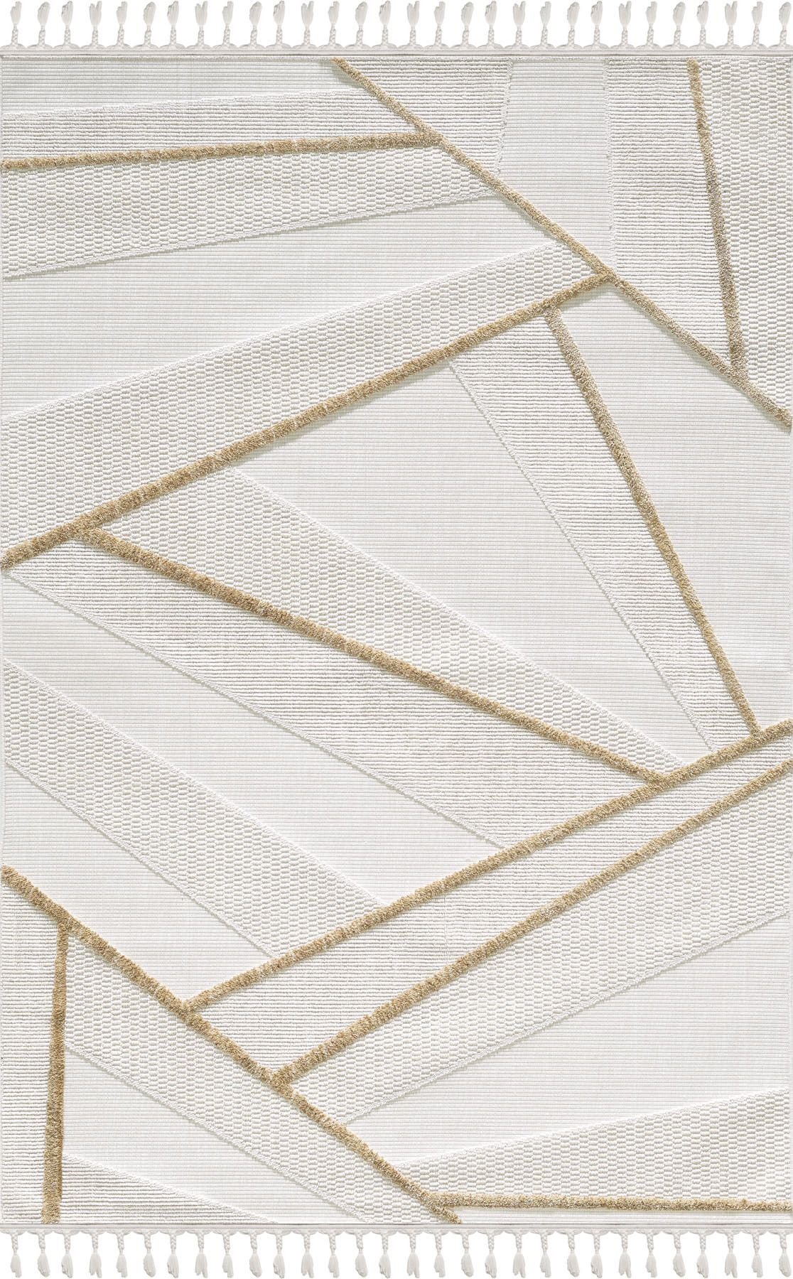 Empera-Ibiza Vella Geometrik Toz Vermeyen İSkandinav Desen Saçaklı Halı-1-Milagron.com