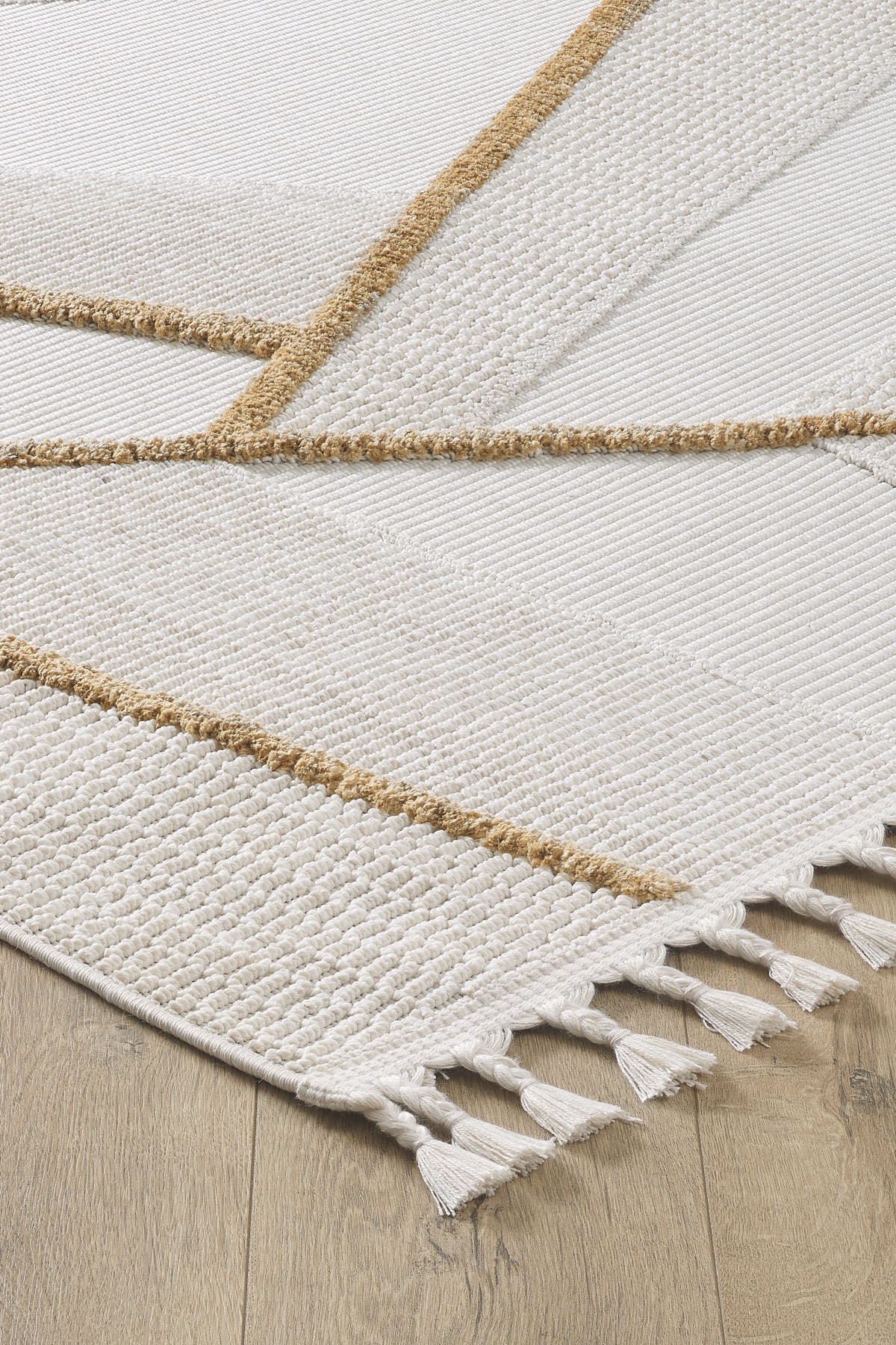 Empera-Ibiza Vella Geometrik Toz Vermeyen İSkandinav Desen Saçaklı Halı-2-Milagron.com