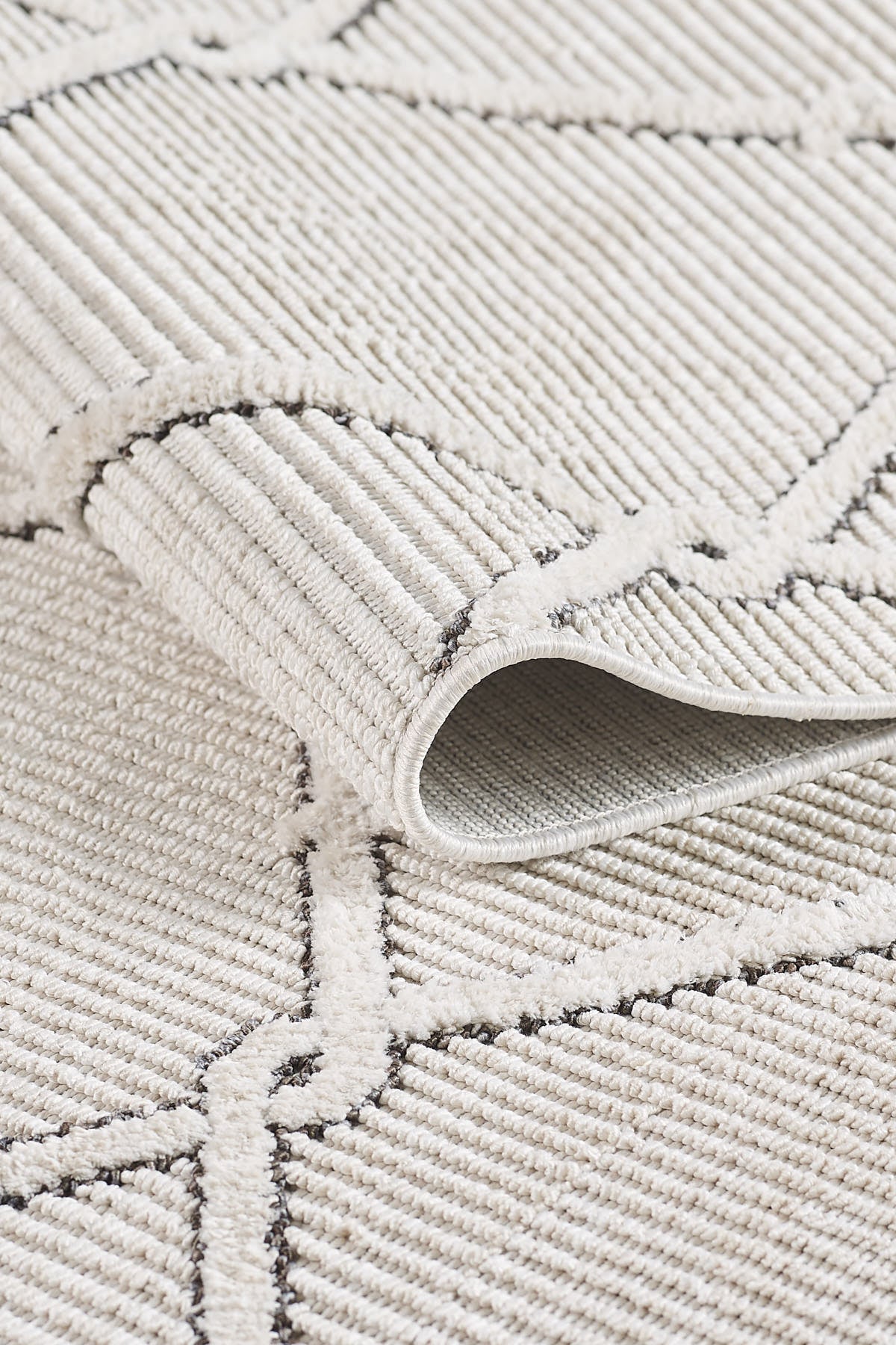 Empera-Ibiza Vista Geometrik Toz Vermeyen İSkandinav Desen Saçaklı Halı-3-Milagron.com