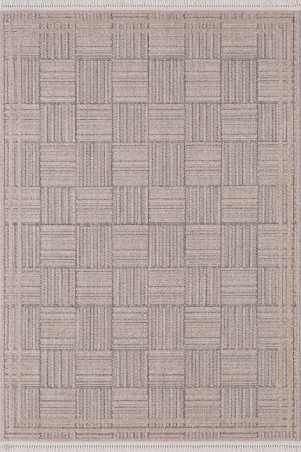 Empera-Indiana Stripe Takma Saçaklı Modern Salon Halısı-1-Milagron.com