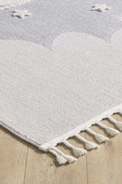 Empera-Kids Cloudy Figürlü Takma Saçaklı Antialerjik Dikdörtgen Halı-2-Milagron.com